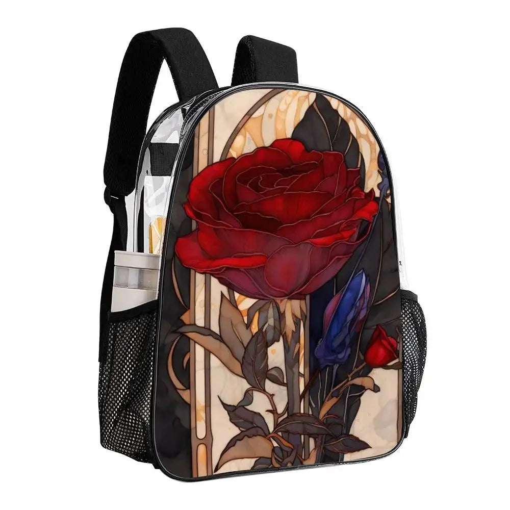 Rose Transparent Travel Tote - 17 Inch PVC Bag for You by Inkedjoy