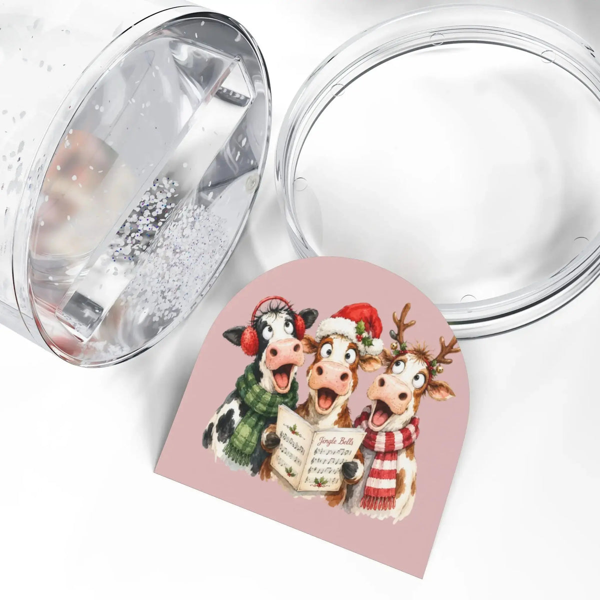 Singing Cow Holiday Decoration Snow Globe for Christmas by Cherished Harbor Gifts
