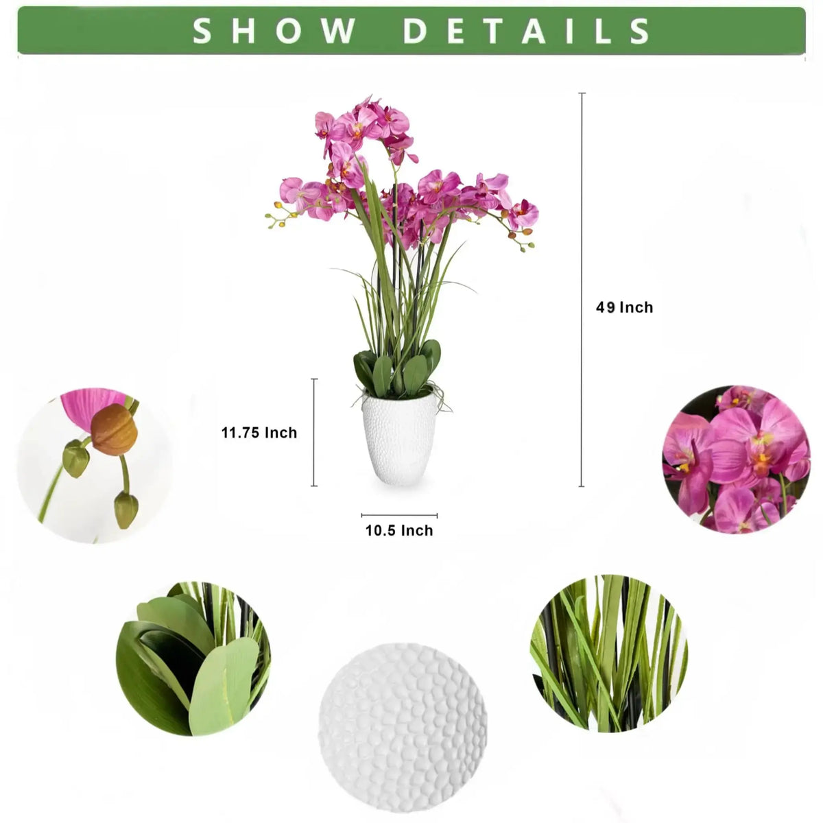 Artificial Orchid Arrangement in Pot for Elegant Home Decor by CHG-IJ