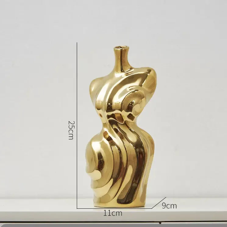 Modern Body Vase - Abstract Ceramic Woman Flower Holder by TED