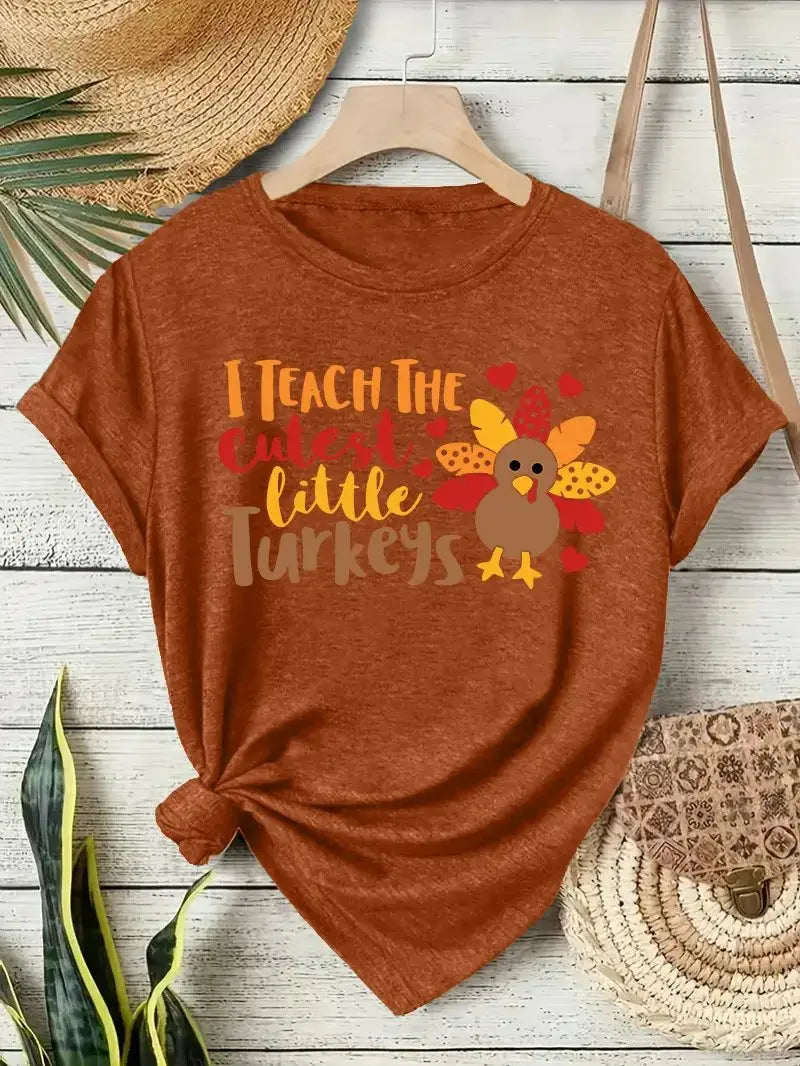 Stylish Women's Thanksgiving T-Shirt for Autumn Celebrations by EPR