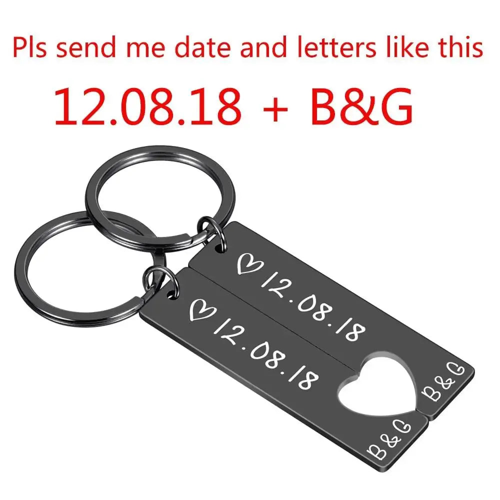 Custom Heart Keychain – Engraved Gift for Couples by EPR
