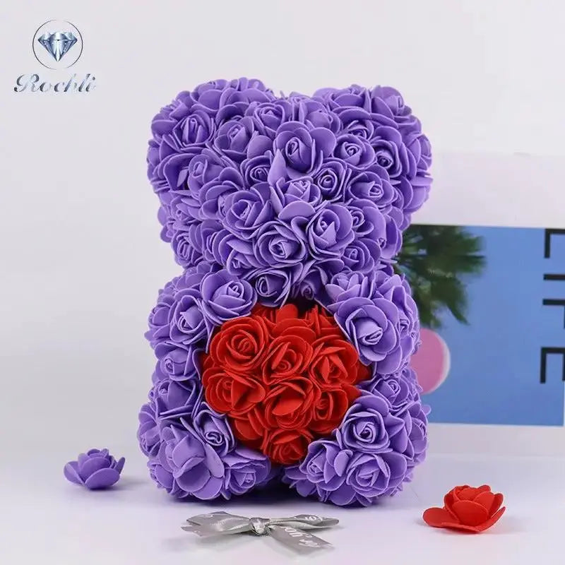 Heart hugging rose bear simulation bouquet as a birthday gift for teddy bears by eprolo