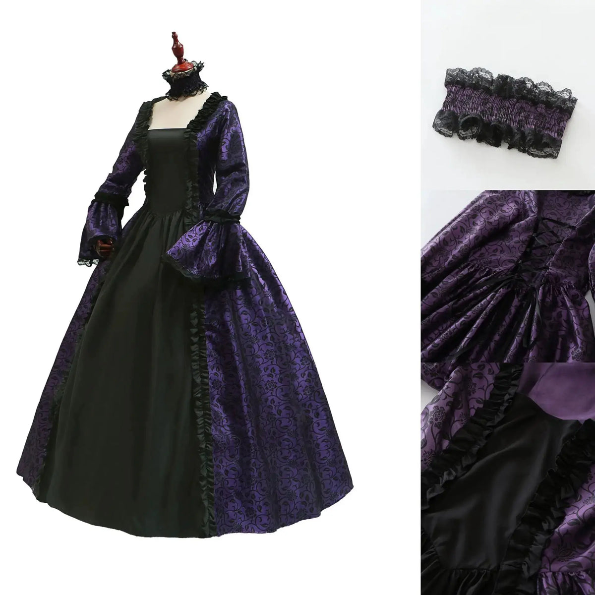Gothic Halloween Costume Women - Victorian Long Dress Outfit by EPR