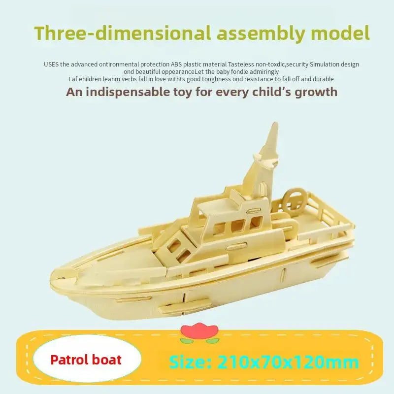 3D Wooden Aircraft Model DIY Educational Building Toy by TED