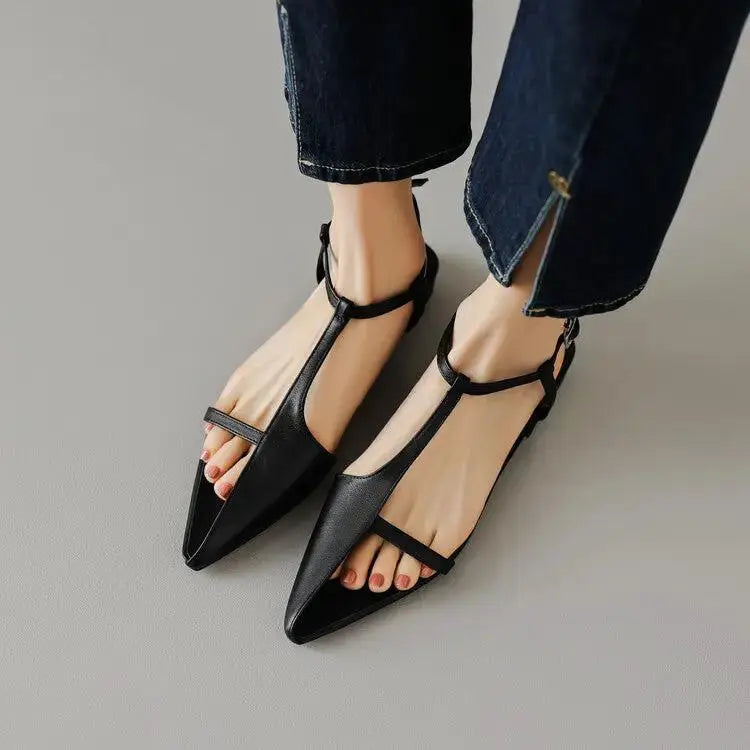 Stylish Leather Pointed Toe Sandals for Summer Wear by TED