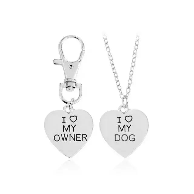 Dog Memorial Gift Set - I Love My Owner Necklace & Keychain by eprolo