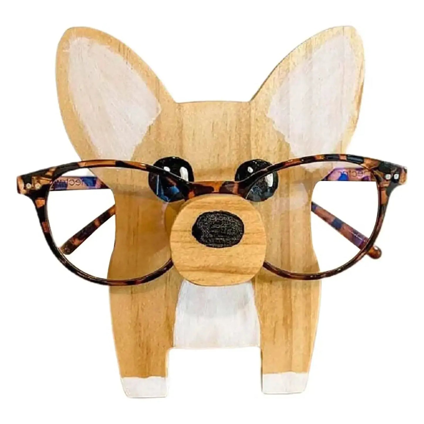 Wooden Animal Glasses Holder Stand – Cute Corgi Cat Sloth Eyeglass Display Gift by EPR