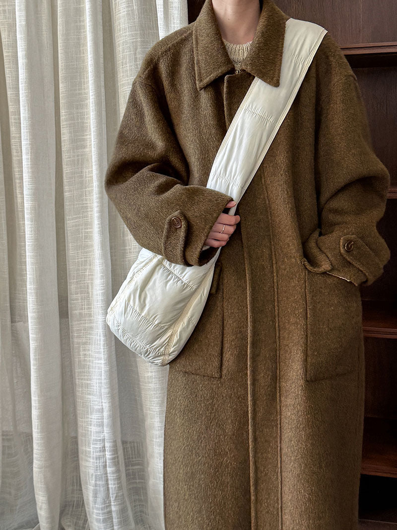 Elegant Women's Wool Coat - Double-Sided Lapel Design - Cherished Harbor Gifts