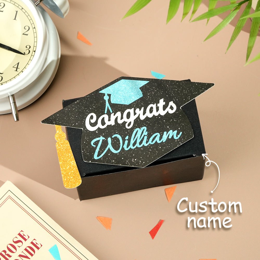 Personalized Graduation Money Gift Box With Cash Pull - Cherished Harbor Gifts