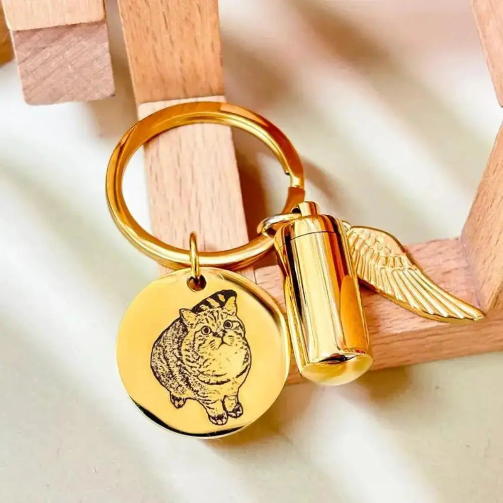 Personalized Pet Memorial Photo Keychain Keepsake - Cherished Harbor Gifts