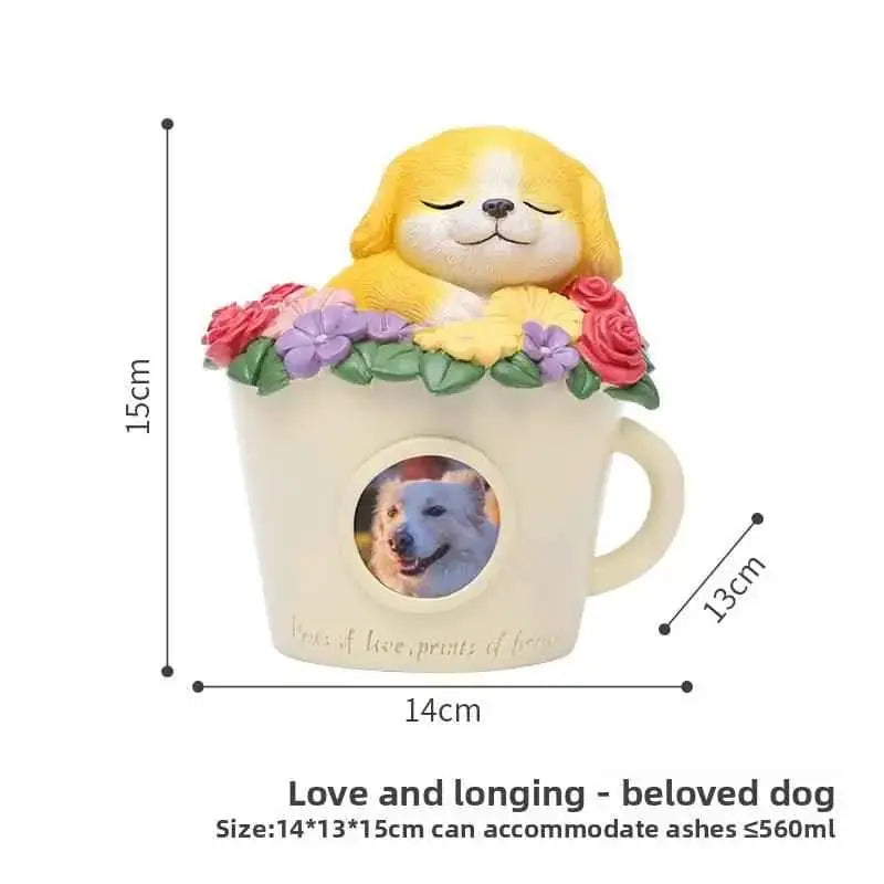 Pet Memorial Urn for Ashes - Ceramic Keepsake Cremation Urn for Dogs and Cats by TED