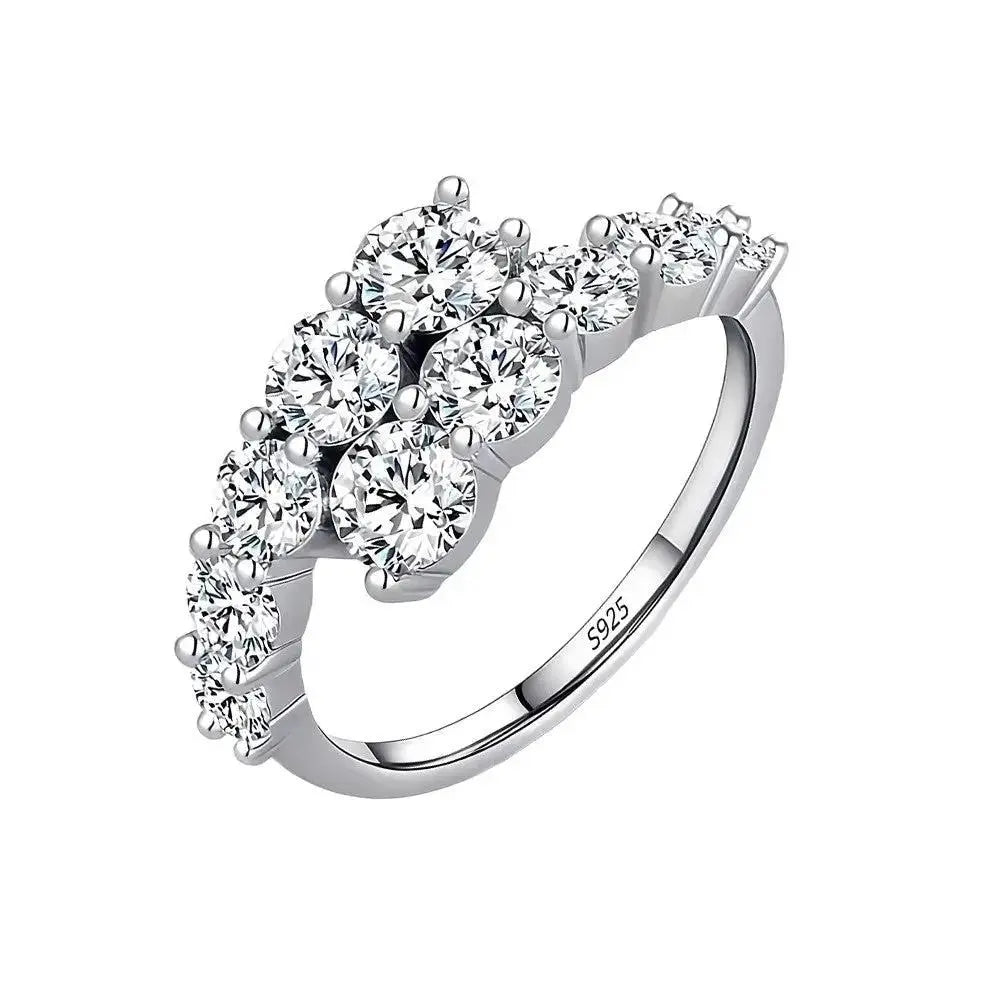 Discover Elegant Style with the Moissanite Sterling Silver Adjustable Ring by TED