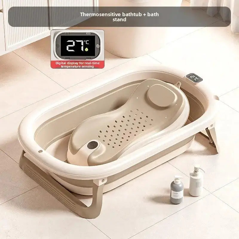 Portable Baby Bathtub with Temperature Display for Infants by TED