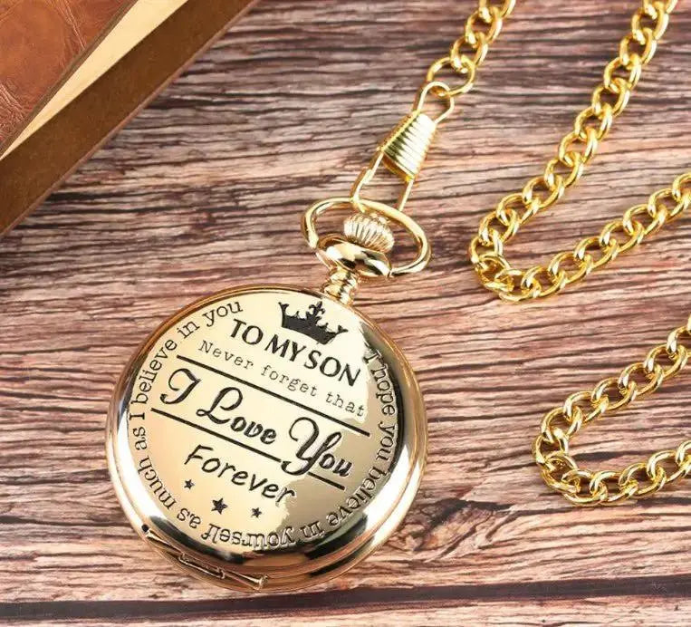 Engraved Pocket Watch Gift for Son - Vintage Keepsake by eprolo