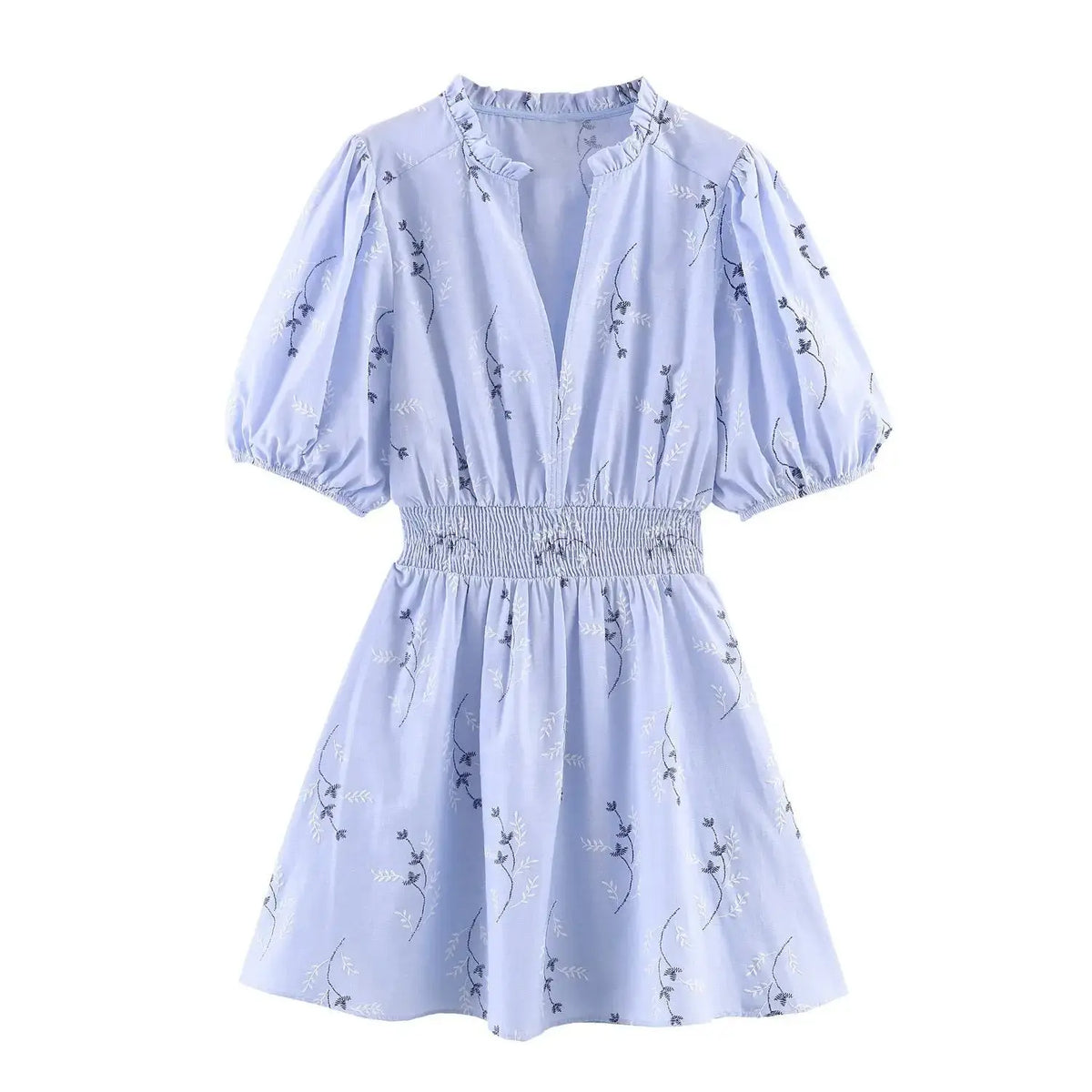 Stylish Ruffle Collar Mini Dress for Beach Vacations by eprolo