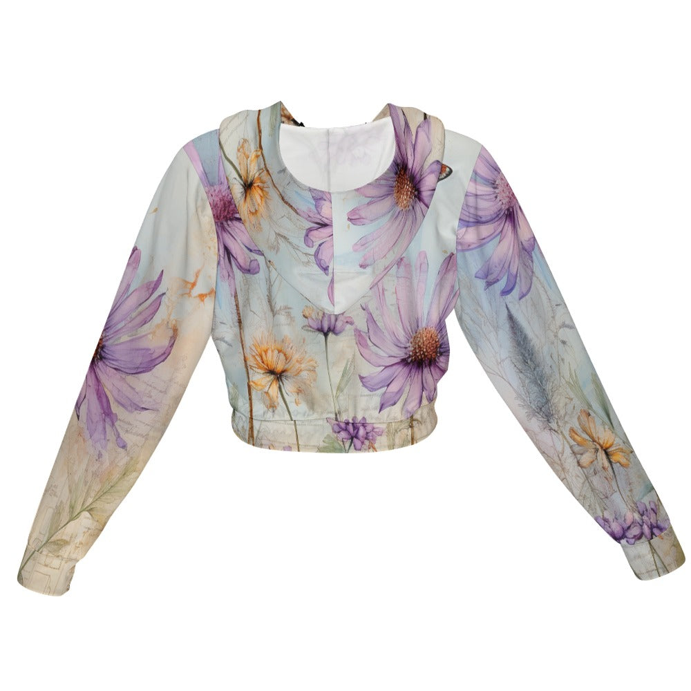 Floral Zip-Up Jacket for Women - Vintage Wildflower Style - Cherished Harbor Gifts