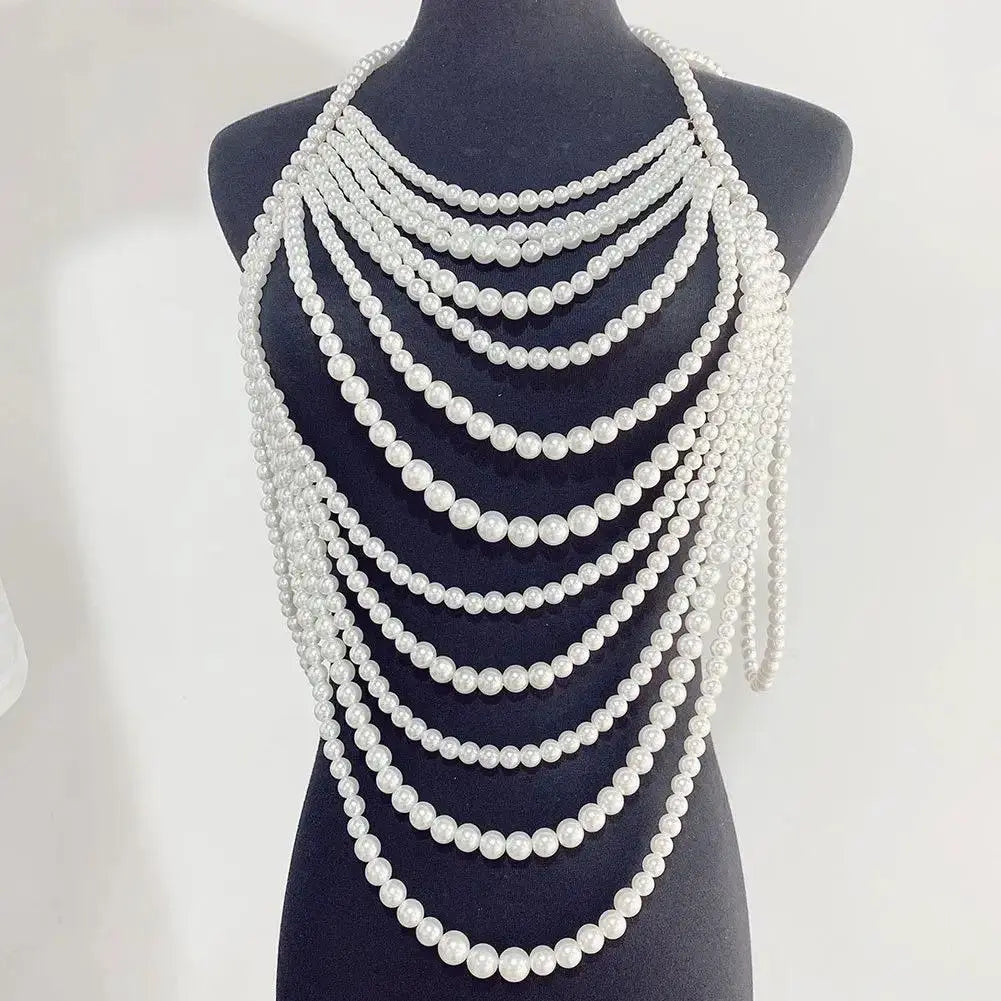 Banquet Dress Accessories Fashion Sweater Chain Beaded Necklace Small Accessories by eprolo