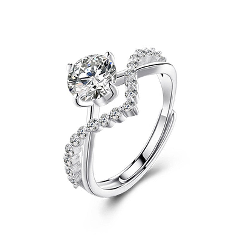 Adjustable Engagement Ring - Cubic Zirconia Promise Ring - Cherished Harbor Gifts
