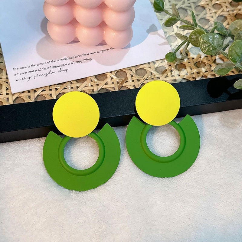 Modern Geometric Earrings - Stylish Circle Alloy Earrings - Cherished Harbor Gifts