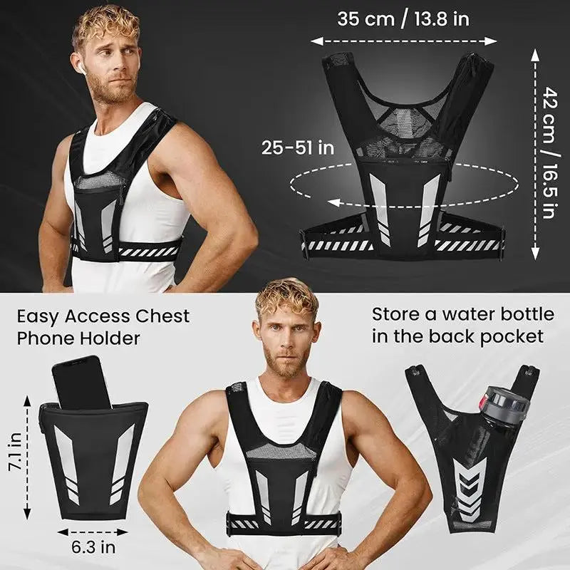 Personalized Reflective Running Backpack | Lightweight Breathable Sports Vest Bag by TED