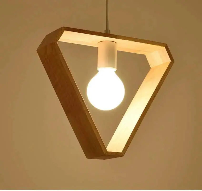 Nordic Geometric Wooden Pendant Lighting by TED