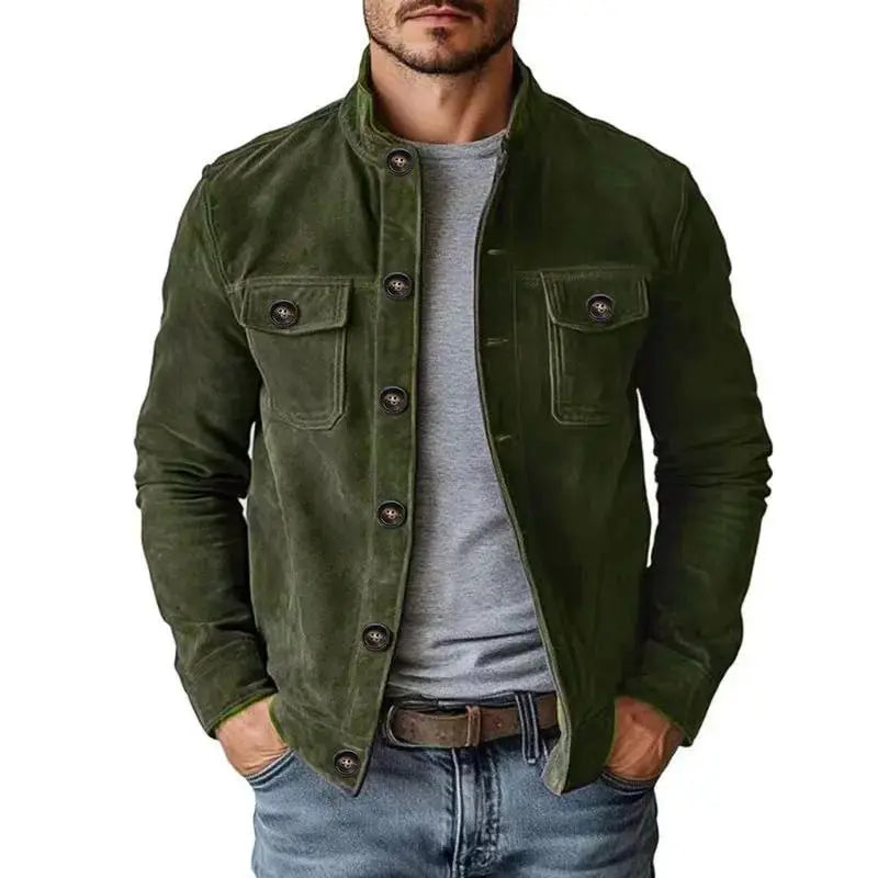 Lightweight Men's Jacket - Casual Faux Suede Coat by TED
