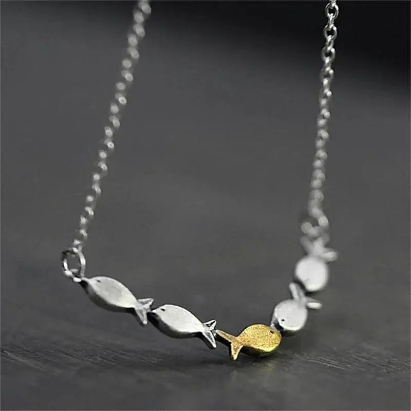 Silver Swimming Fish Necklace for Women | Ocean Jewelry Gift by EPR