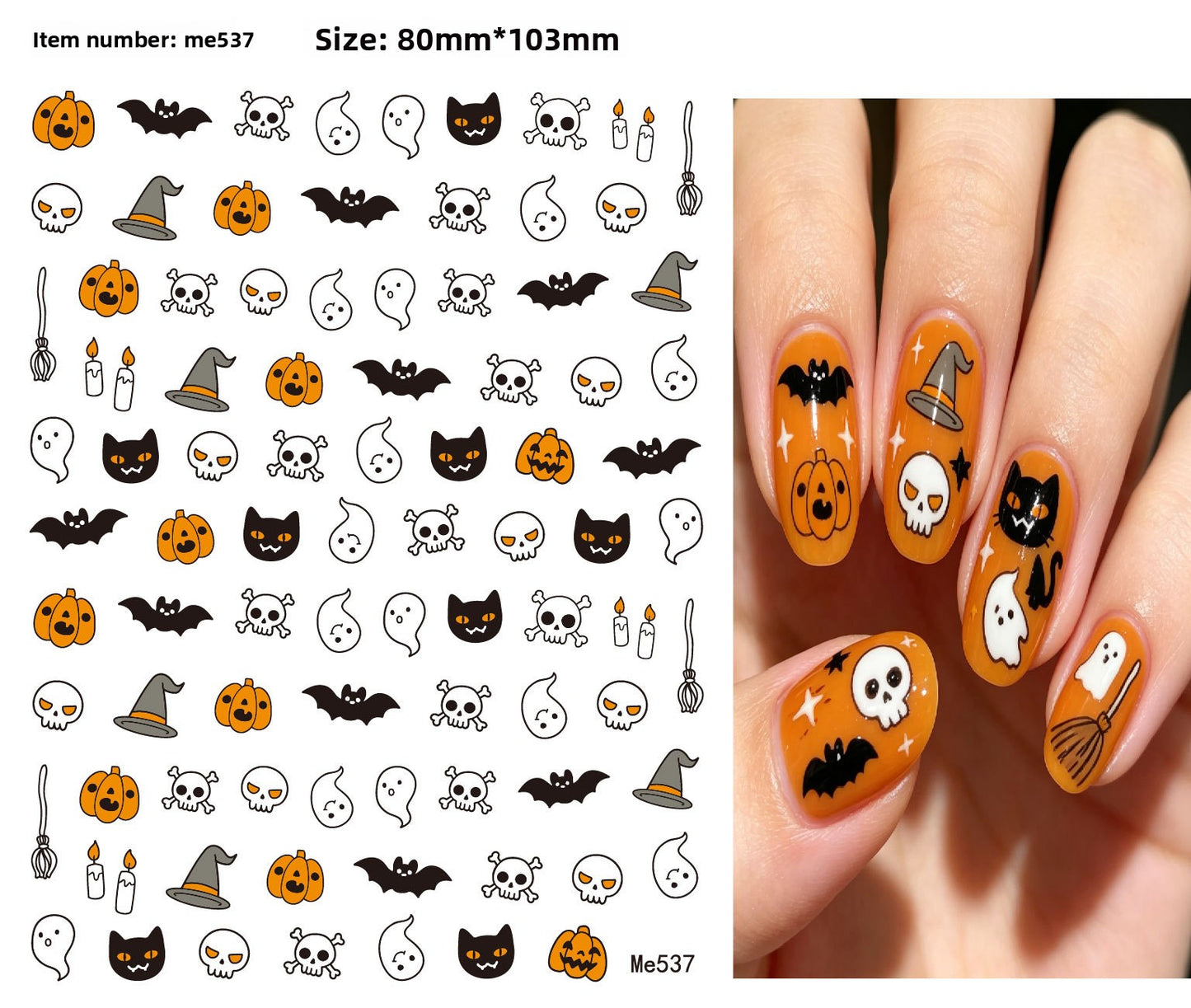 Halloween Nail Art Stickers for Spooky DIY Nail Designs - Cherished Harbor Gifts