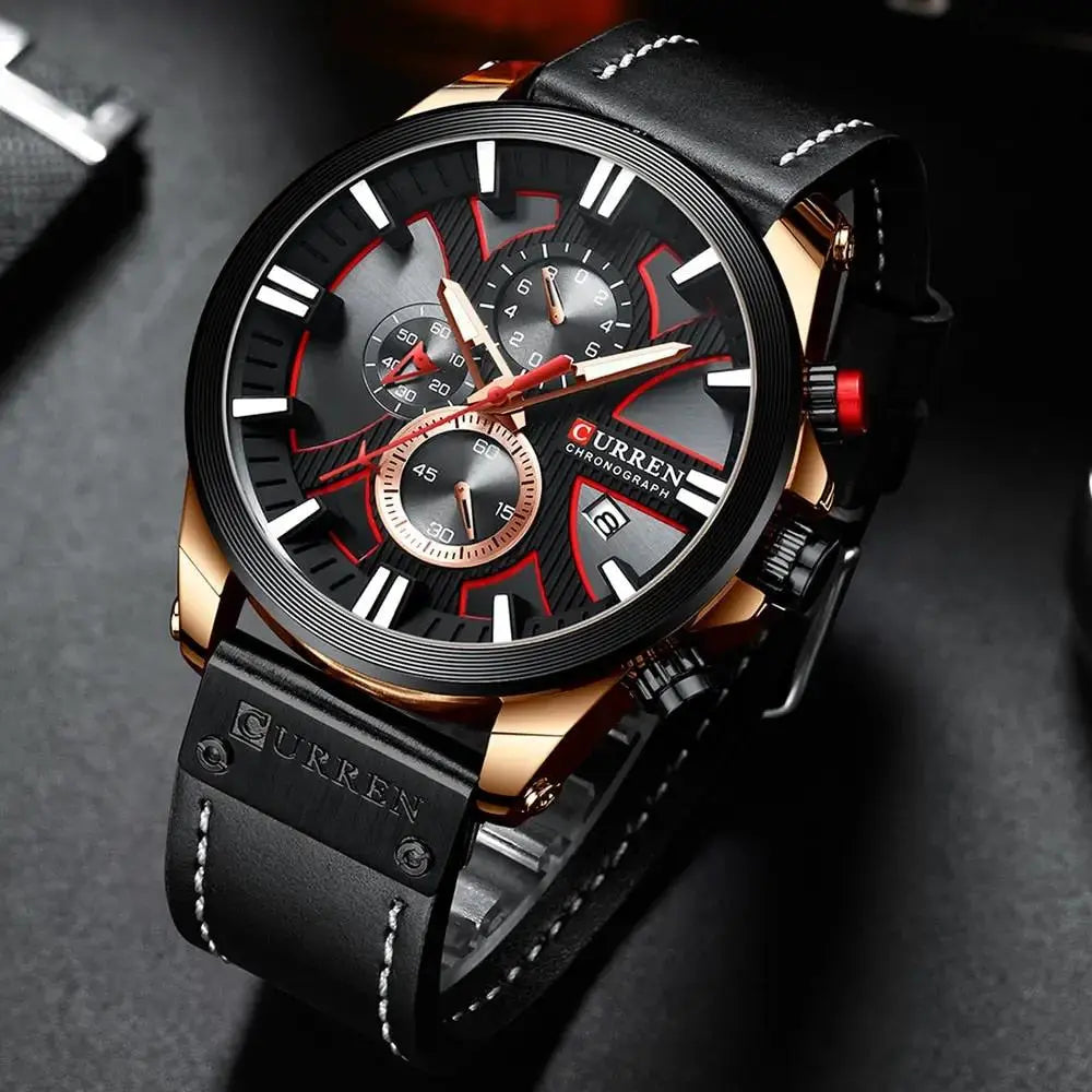 Stylish Men's Leather Chronograph Watch for Every Occasion by EPR