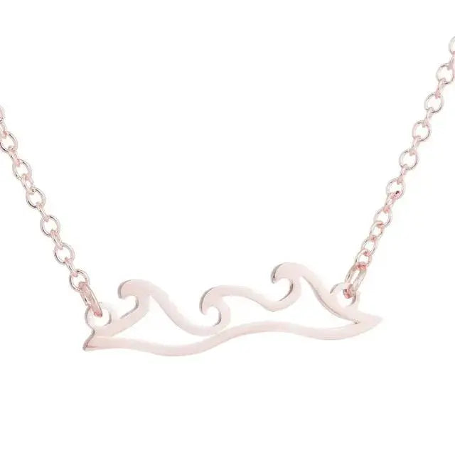 Stainless Steel Wave Necklaces & Pendants Beach Wedding Necklace Surfer Gift Tropical Wedding Jewelry by eprolo