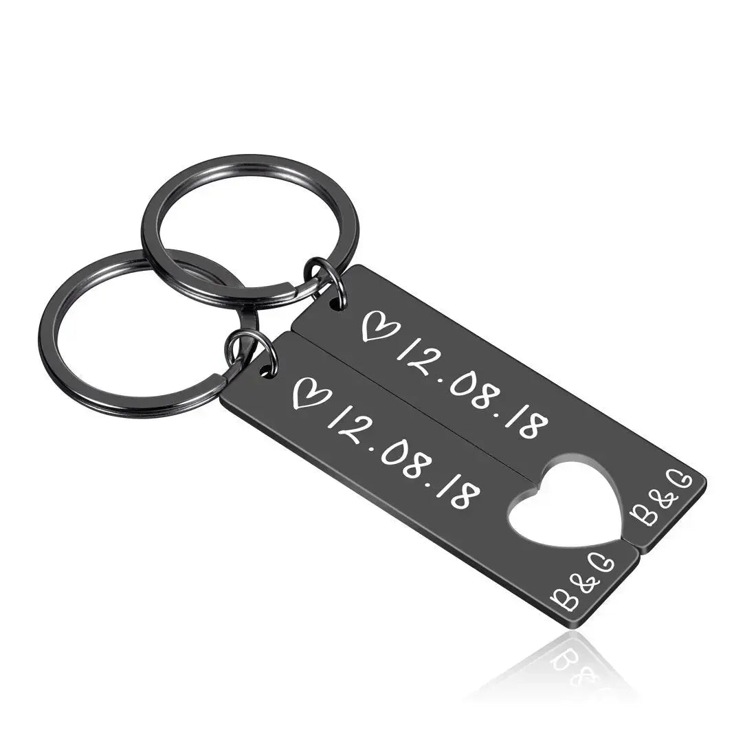 Custom Heart Keychain – Engraved Gift for Couples by EPR