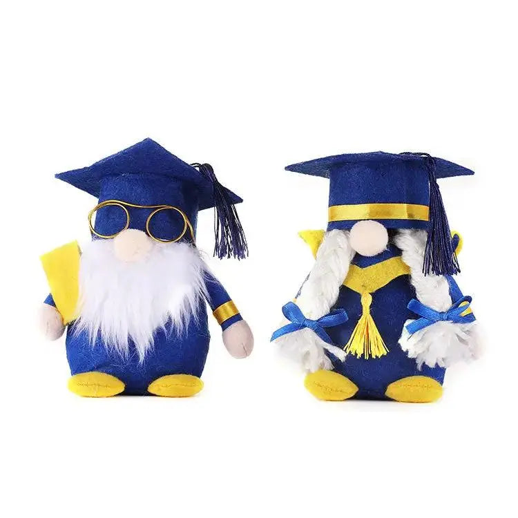 Graduation season blue dwarf faceless doll gift opening doctor hat Rudolph doll decoration toys by eprolo