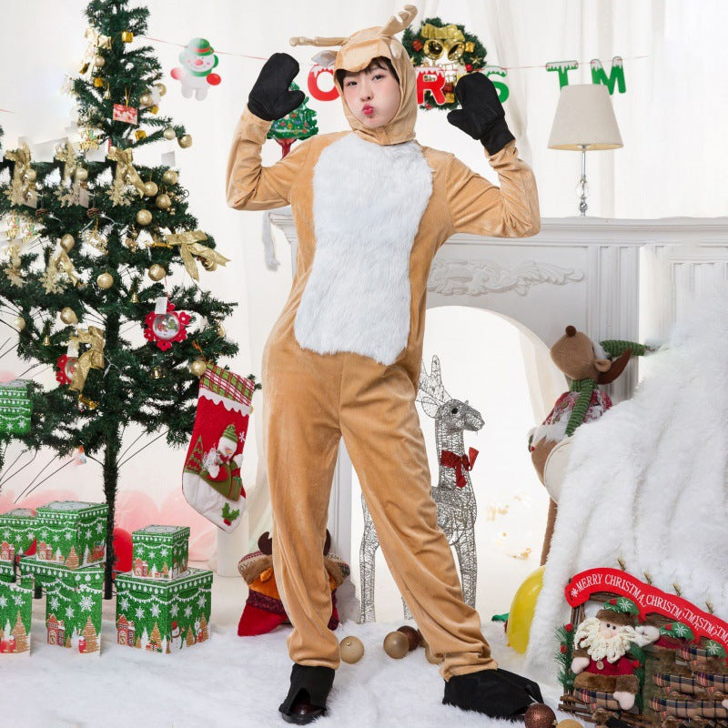 Cozy Women's Reindeer Costume for Christmas Celebrations - Cherished Harbor Gifts