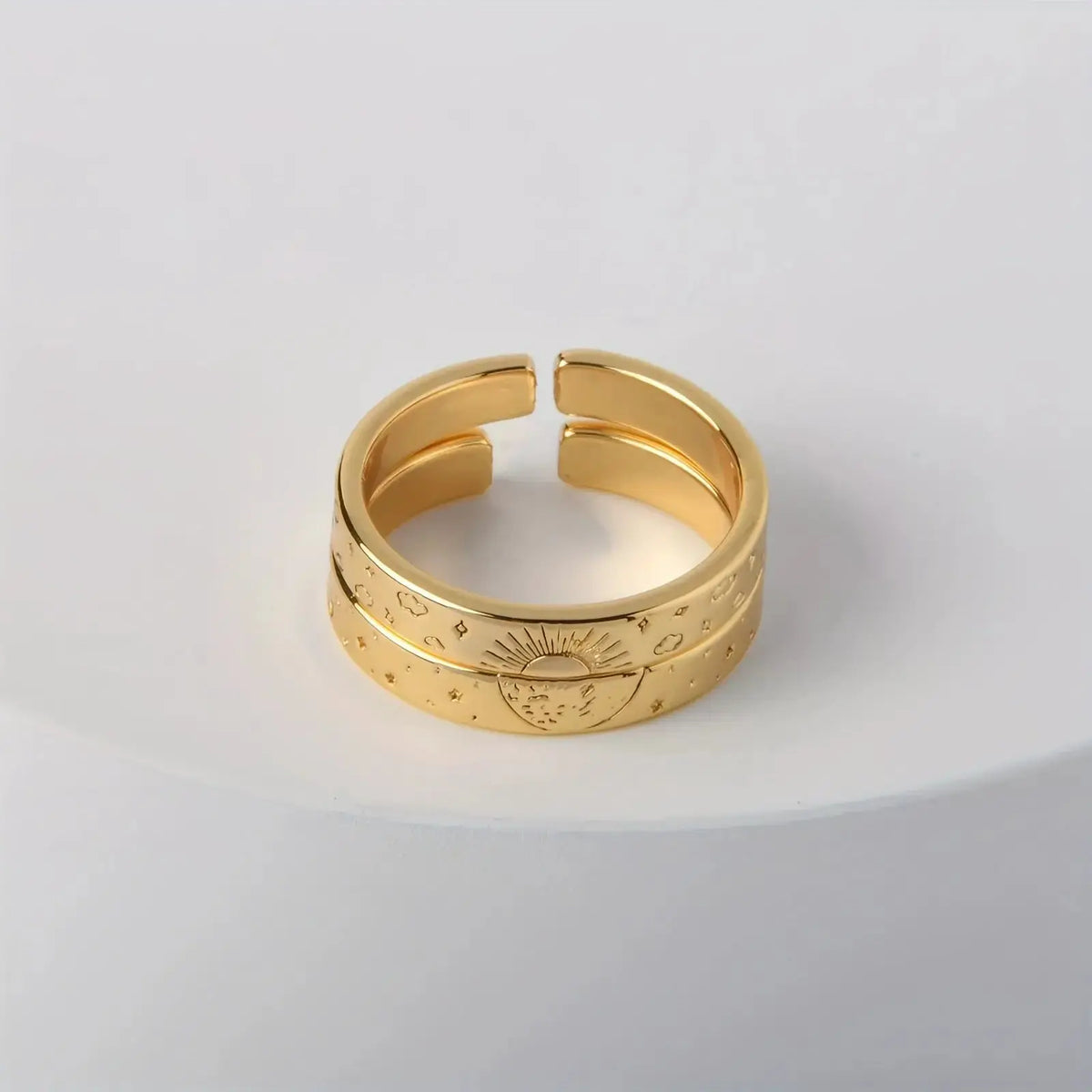 Matching Promise Rings for Him and Her - Sun & Moon Design by CHG-IJ