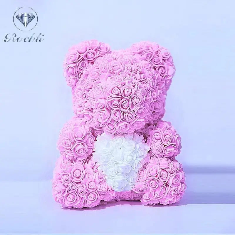 Heart hugging rose bear simulation bouquet as a birthday gift for teddy bears by eprolo