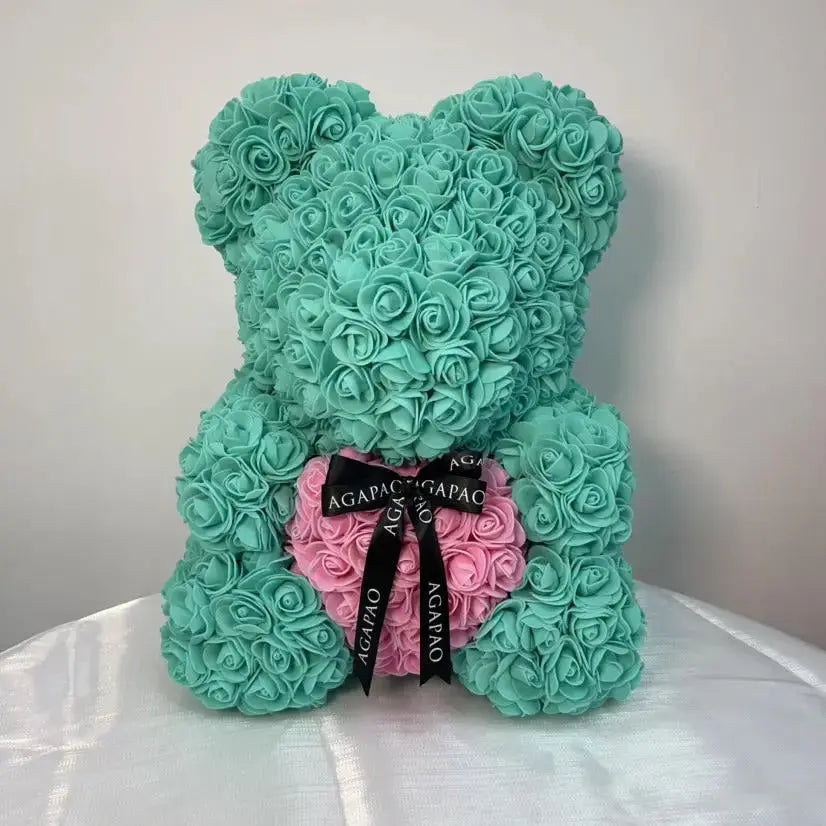 Heart hugging rose bear simulation bouquet as a birthday gift for teddy bears by eprolo