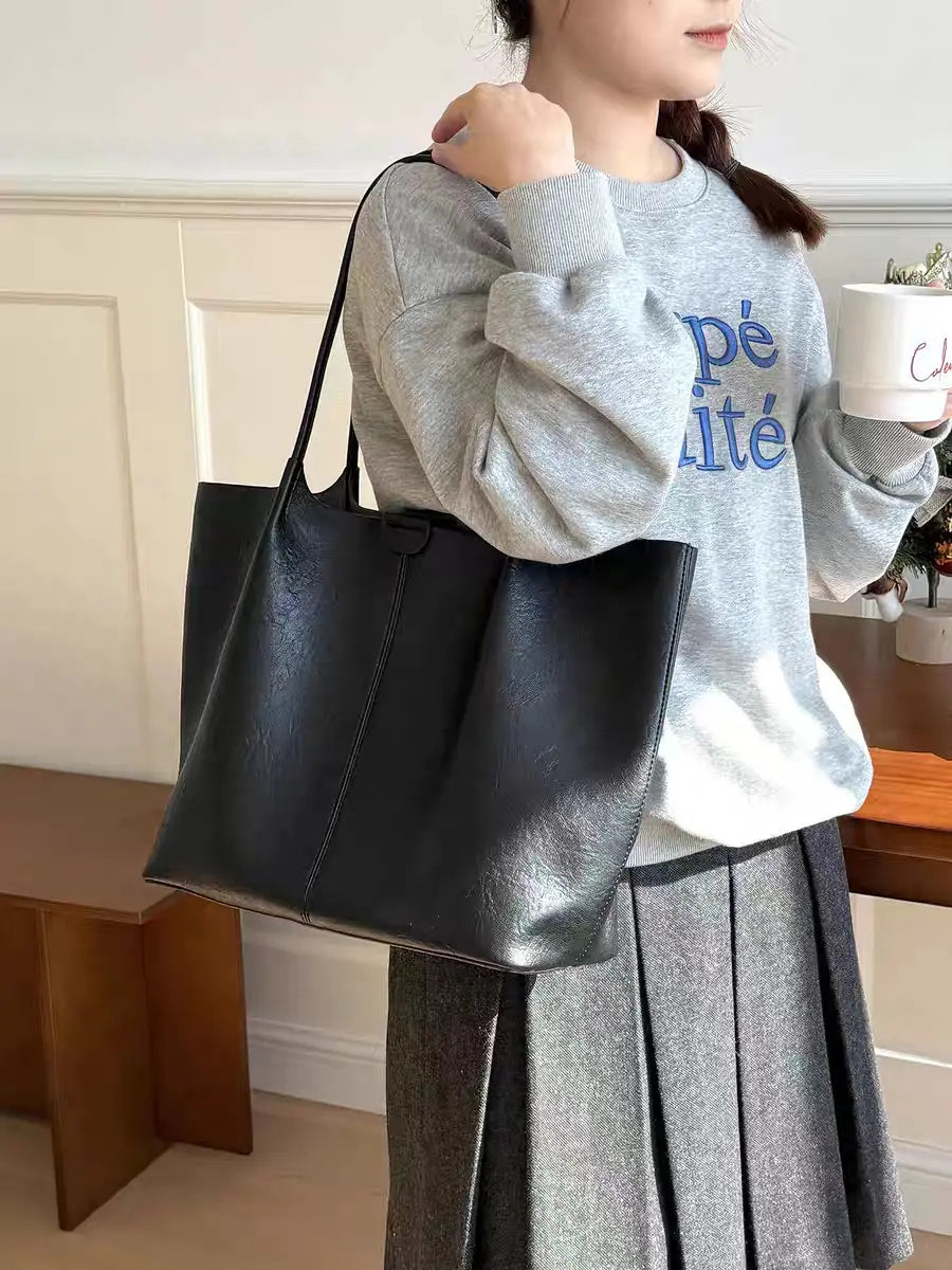 mothers day Fashion PU Mother-Daughter Tote Bag