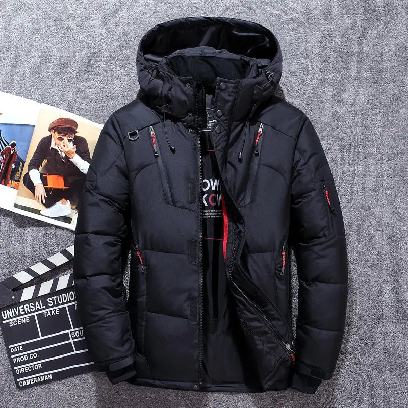 Men's Hooded Duck Down Winter Jacket | Windproof Multi-Pocket Coat M-5XL by TED