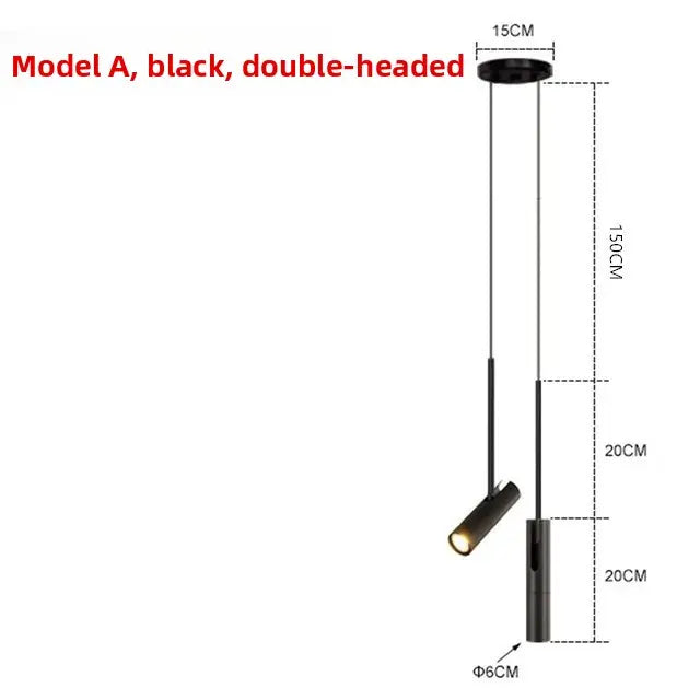 Nordic Minimalist Rotating Iron Bedside Chandelier for Bar Restaurant Bedroom