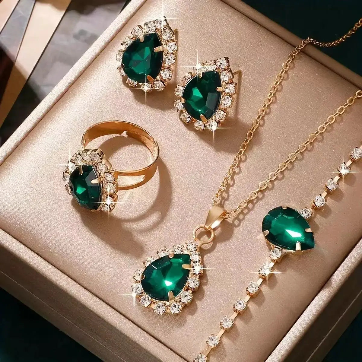 Elegant Women's Jewelry Set – Sparkling Zircon Trio by Cherished Harbor Gifts by TED
