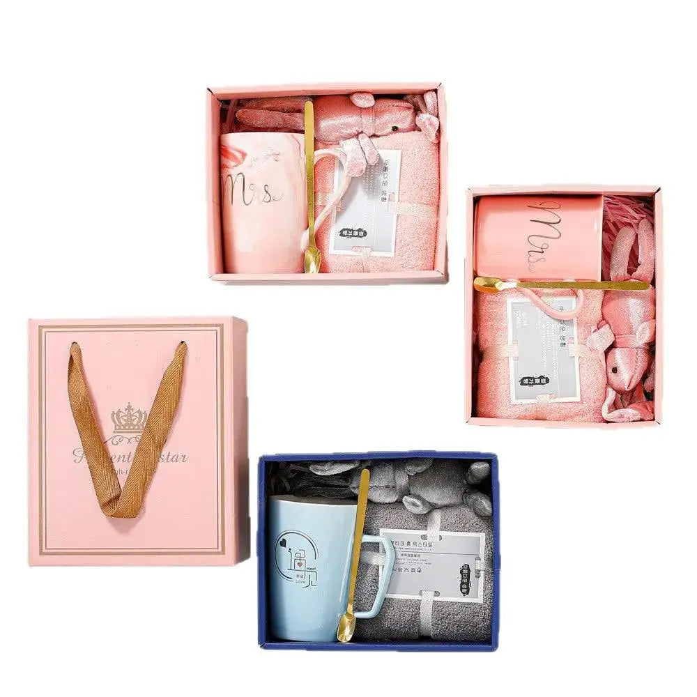 Elegant Ceramic Cup Gift Set for Weddings and Birthdays by TED