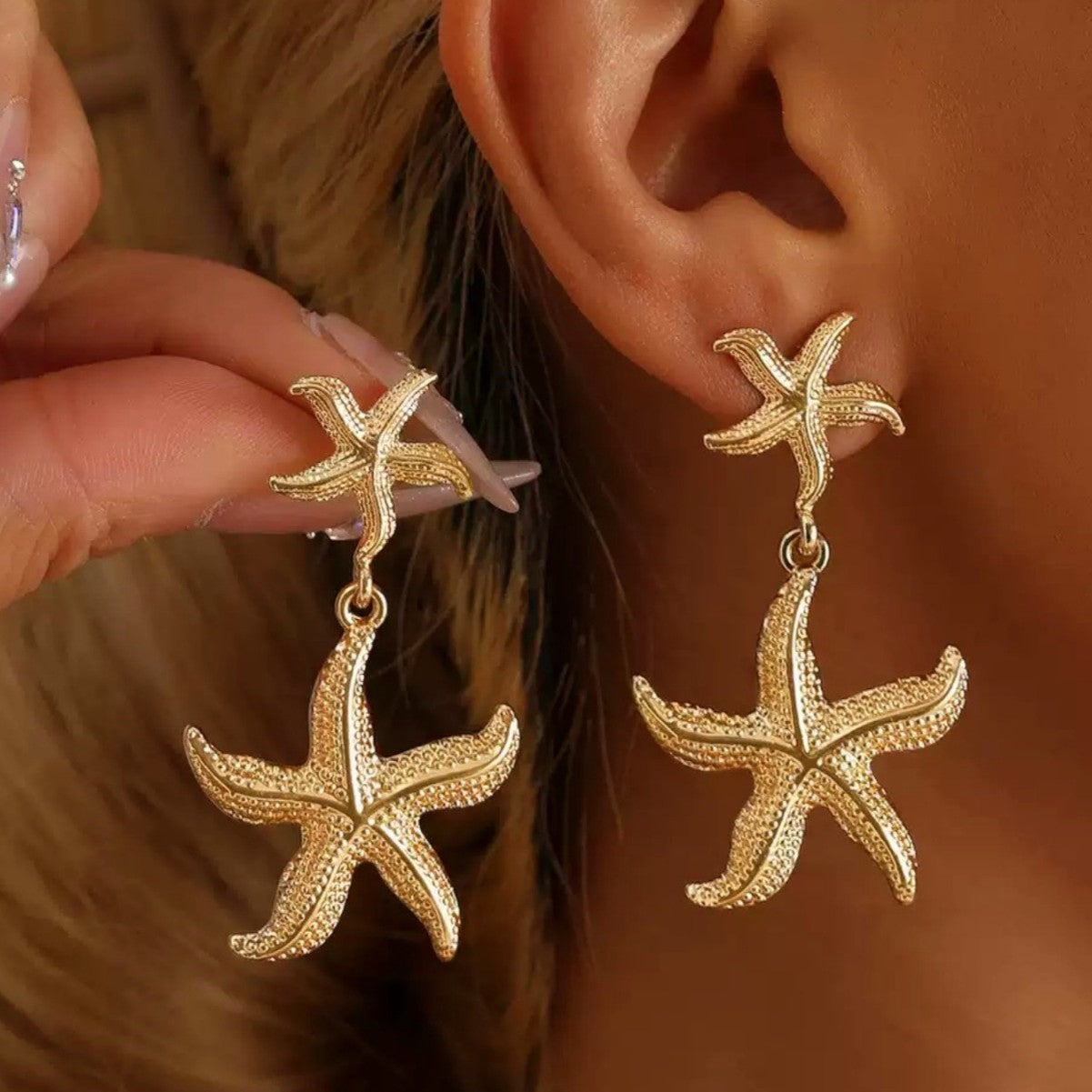 Coastal Starfish Earrings for Summer Vacation Style - Cherished Harbor Gifts