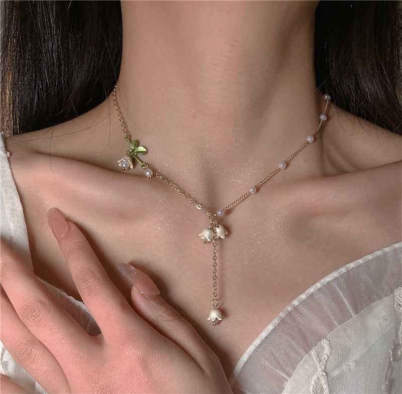 Floral Pearl Necklace - Elegant Summer Gift for Her - Cherished Harbor Gifts