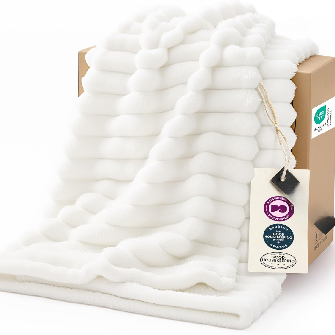 Cozy White Throw Blanket - Perfect Birthday Gifts for Women - Cherished Harbor Gifts