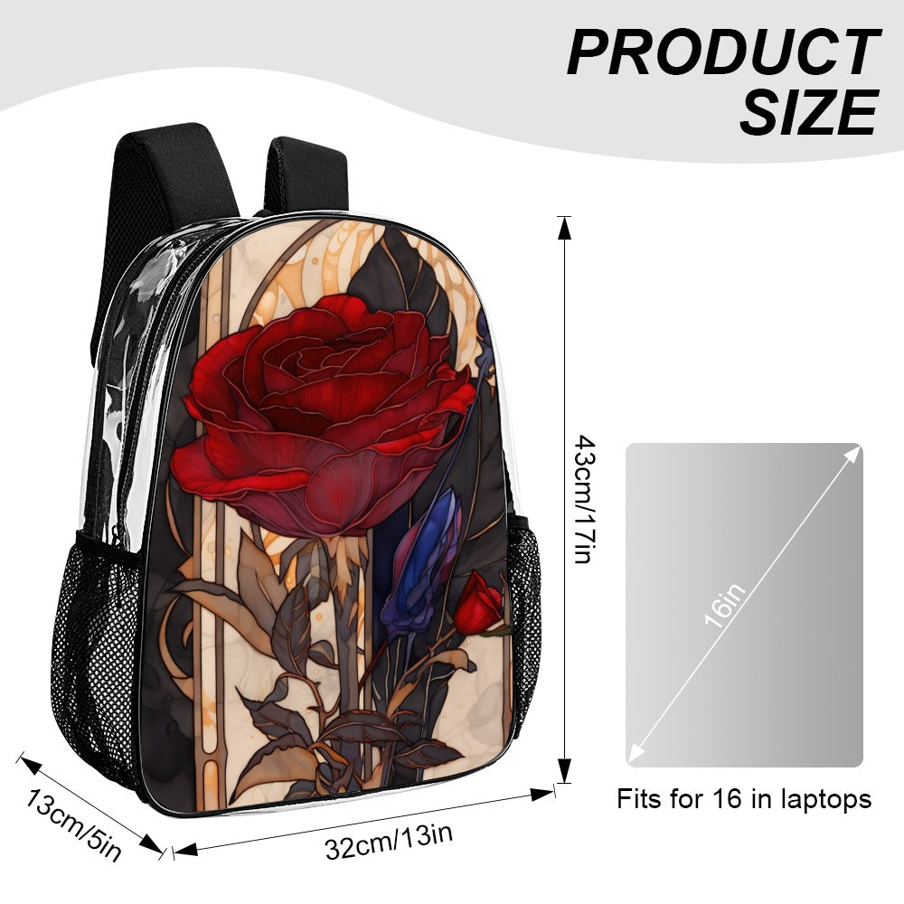 Rose Transparent Travel Tote17-Inch PVC  Bag - Cherished Harbor Gifts