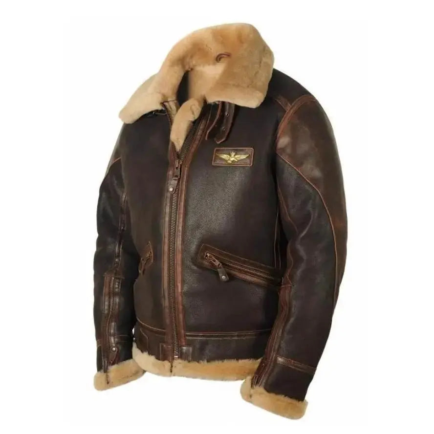 Men's Dark Brown Winter Jacket - Faux Fur Lined Zip-Up Coat by TED