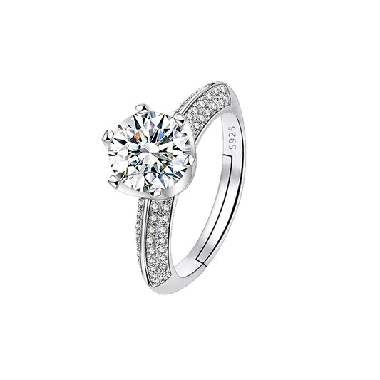 Adjustable Engagement Ring - Cubic Zirconia Promise Ring - Cherished Harbor Gifts