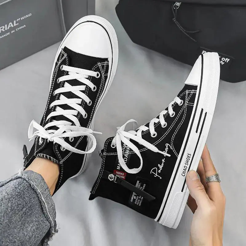 High top board shoes canvas shoes casual shoes Korean version student shoes men's shoes trendy shoes by eprolo