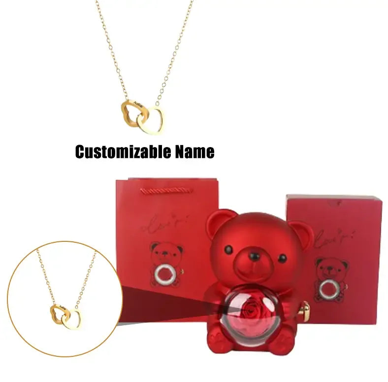 Romantic Teddy Bear Gift Jewelry Box with Necklace & Ring by EPR